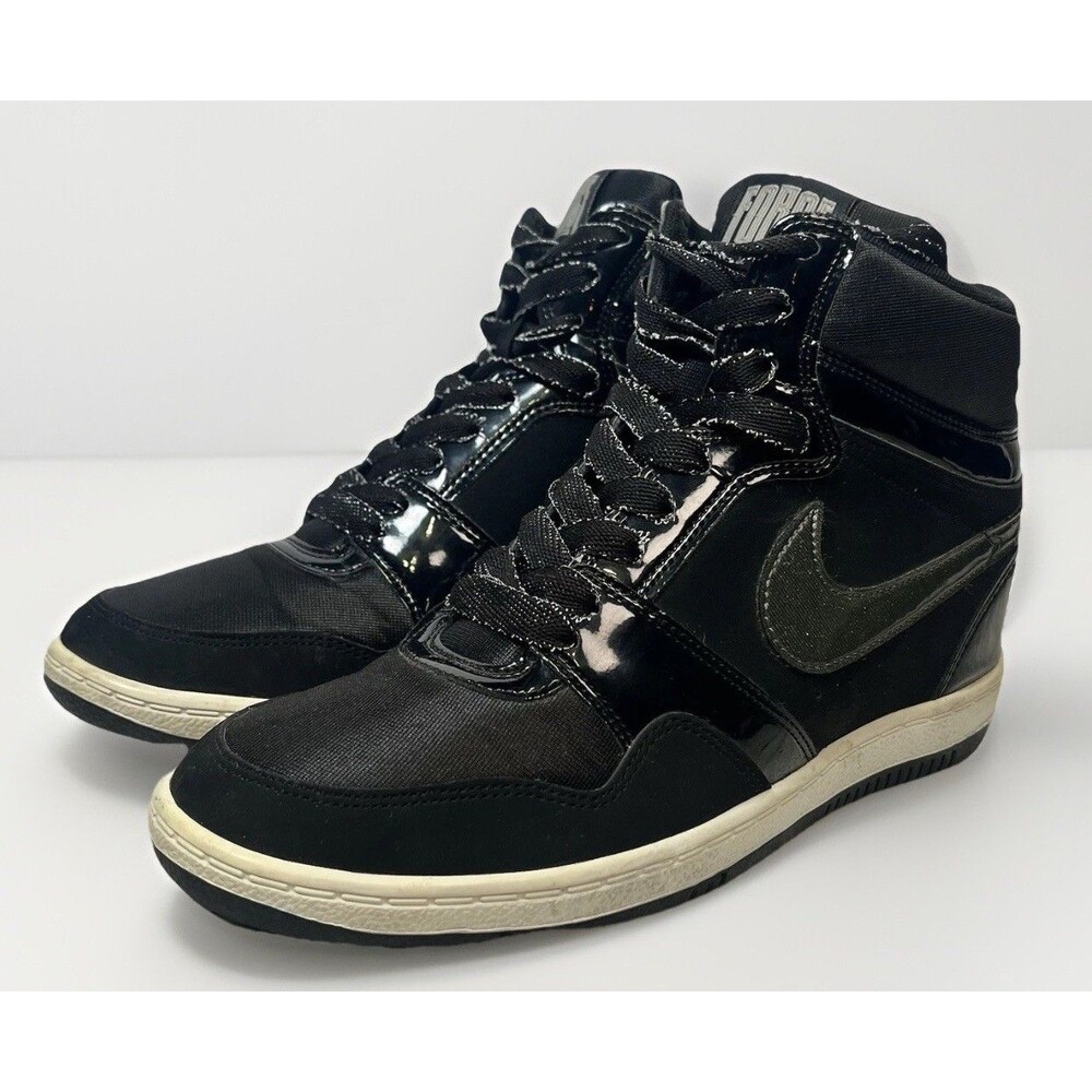 Nike Force Dunk Sky High Hidden Wedge Women's Size 9 Sneakers Black 2015